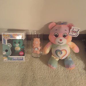 Care Bear Limited Edition Flocked Chase Funko, Plush, and Glass Lot!